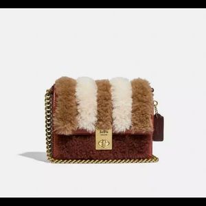 Coach Hutton Shoulder Bag w/ Shearling Patchwork